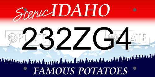 232ZG4 Idaho License Plate