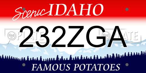 232ZGA Idaho License Plate
