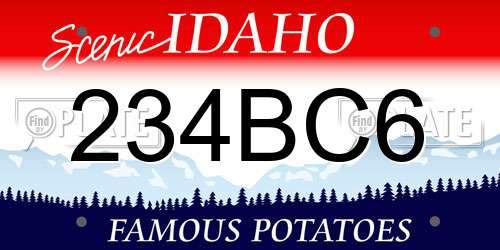 234BC6 Idaho License Plate