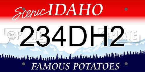 234DH2 Idaho License Plate
