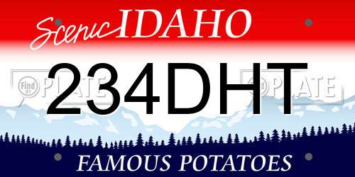 234DHT Idaho License Plate
