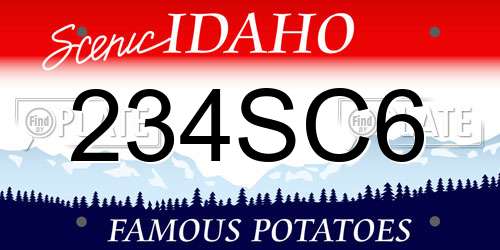 234SC6 Idaho License Plate