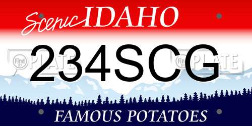 234SCG Idaho License Plate