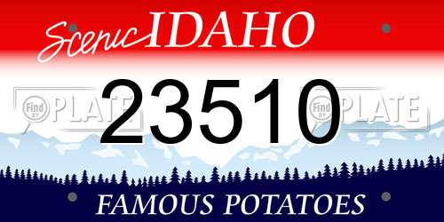 23510 Idaho License Plate