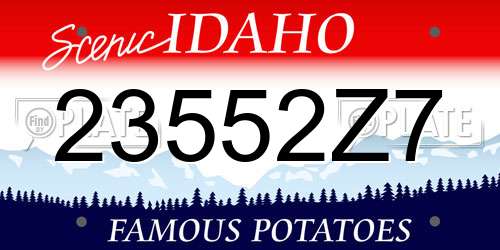 23552Z7 Idaho License Plate