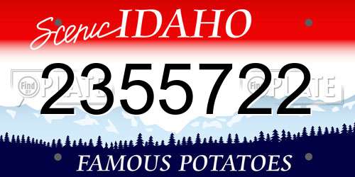2355722 Idaho License Plate