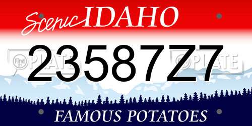 23587Z7 Idaho License Plate