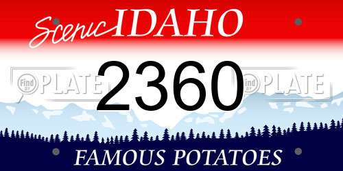 2360 Idaho License Plate