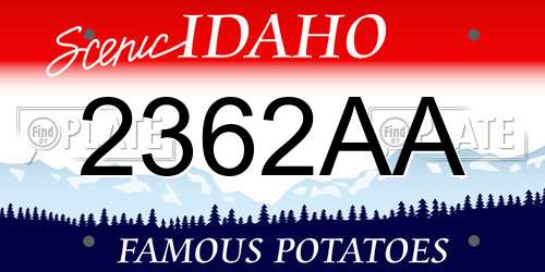 2362AA Idaho License Plate