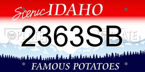 2363SB Idaho License Plate