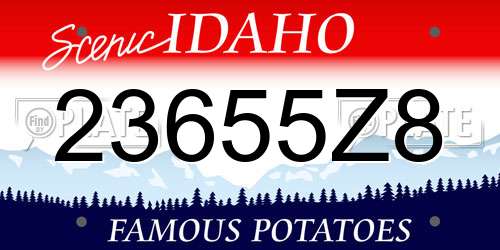 23655Z8 Idaho License Plate