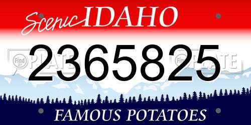2365825 Idaho License Plate