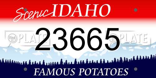 23665 Idaho License Plate