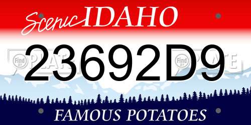 23692D9 Idaho License Plate