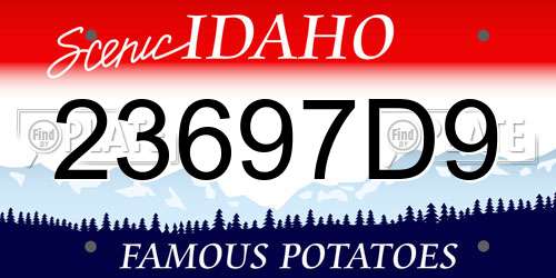 23697D9 Idaho License Plate
