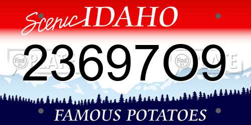 23697O9 Idaho License Plate