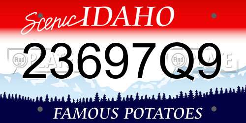 23697Q9 Idaho License Plate