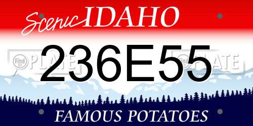236E55 Idaho License Plate