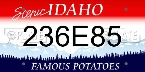 236E85 Idaho License Plate