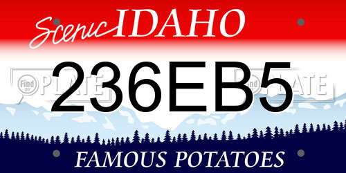 236EB5 Idaho License Plate
