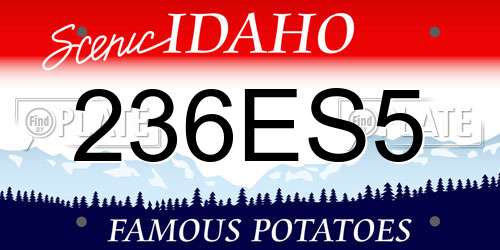 236ES5 Idaho License Plate