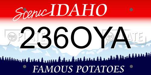 236OYA Idaho License Plate