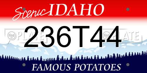 236T44 Idaho License Plate