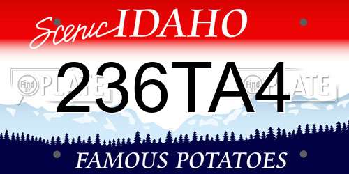 236TA4 Idaho License Plate
