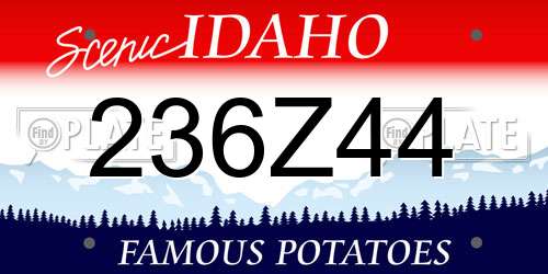 236Z44 Idaho License Plate