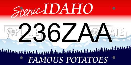 236ZAA Idaho License Plate
