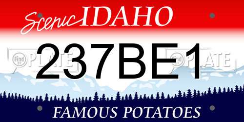 237BE1 Idaho License Plate