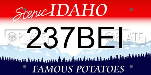 237BEI Idaho License Plate