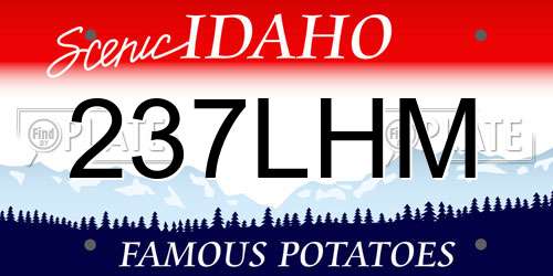 237LHM Idaho License Plate