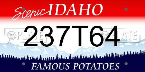 237T64 Idaho License Plate