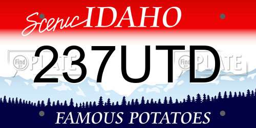 237UTD Idaho License Plate