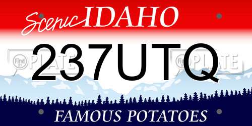 237UTQ Idaho License Plate