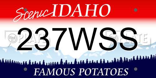 237WSS Idaho License Plate