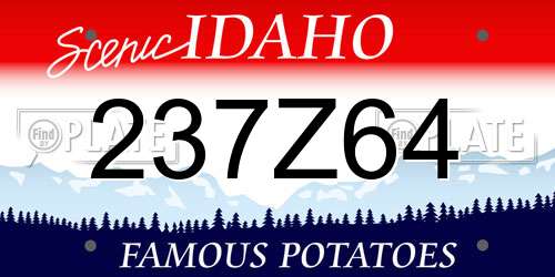237Z64 Idaho License Plate