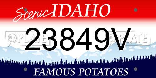 23849V Idaho License Plate