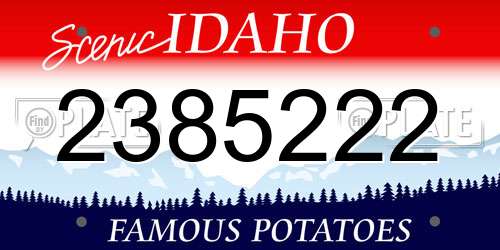 2385222 Idaho License Plate