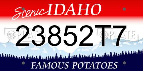 23852T7 Idaho License Plate