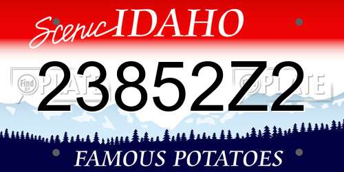 23852Z2 Idaho License Plate