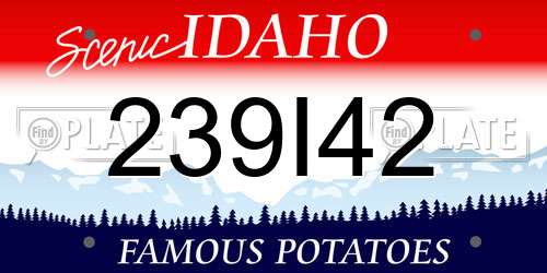 239I42 Idaho License Plate