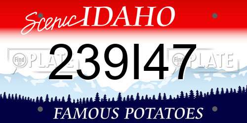 239I47 Idaho License Plate