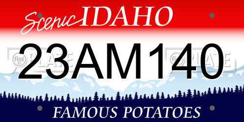 23AM140 Idaho License Plate