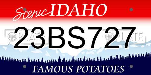 23BS727 Idaho License Plate