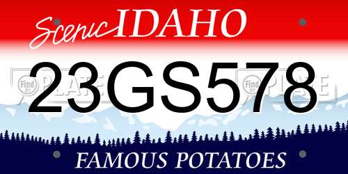 23GS578 Idaho License Plate