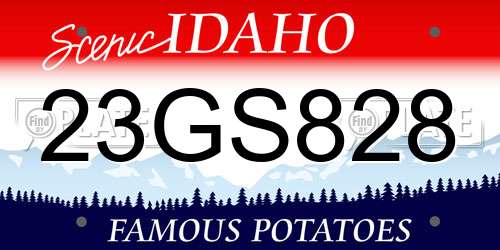 23GS828 Idaho License Plate