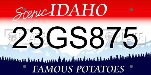 23GS875 Idaho License Plate
