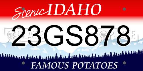 23GS878 Idaho License Plate